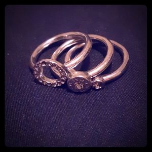 3 Silver-tone Coach Rings Set